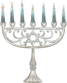 Painterly Hanukkah Light the Menorah